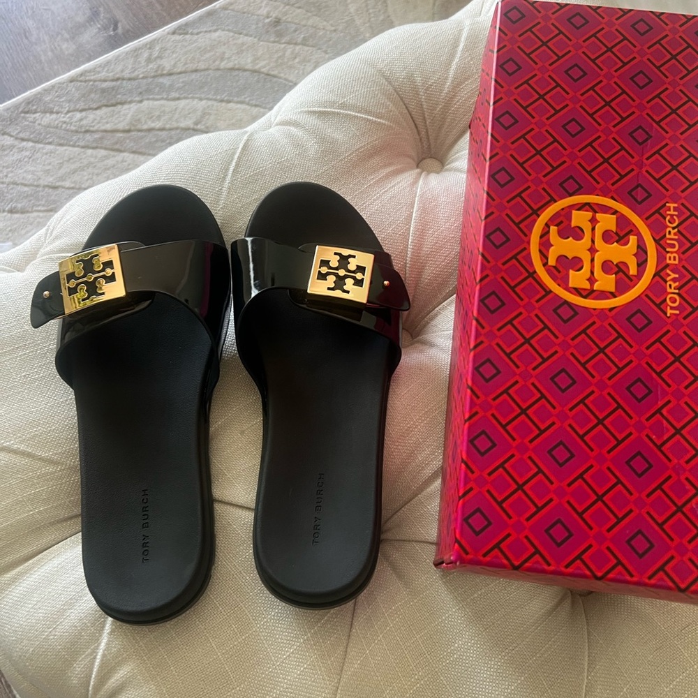 Tory Burch Black Slide Sandals